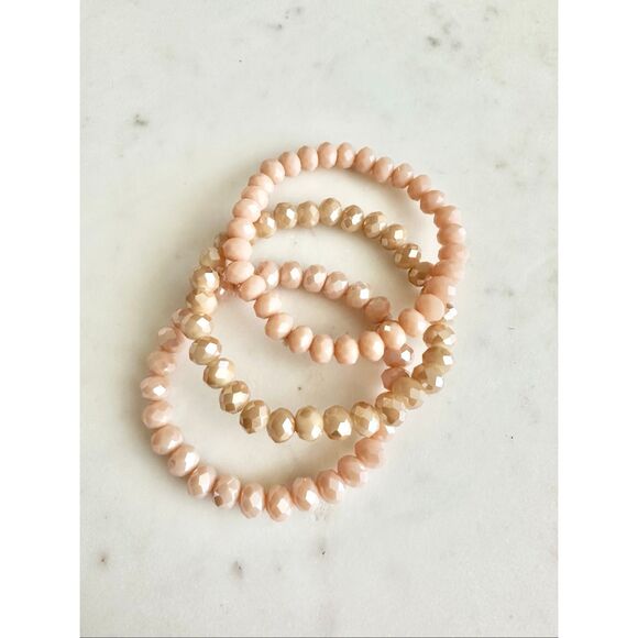 Set a three peach sparkle stretch bracelets - Picture 2 of 3